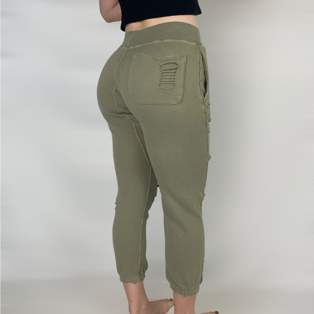 NSF Destroyed Sweatpant Mid Rise Jogger Casual Size Small Made in USA Cotton - Picture 4 of 8